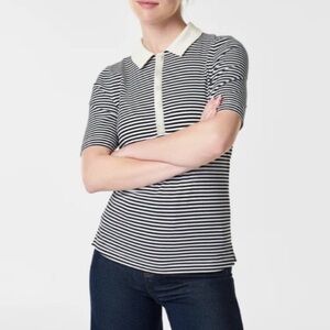 Spanx Striped Polo Shirt, Size Small